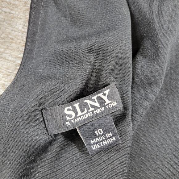 SLNY Ombre Satin Wrap Gown Size 10 Black Maroon Formal Maxi Dress Evening - Picture 2 of 16